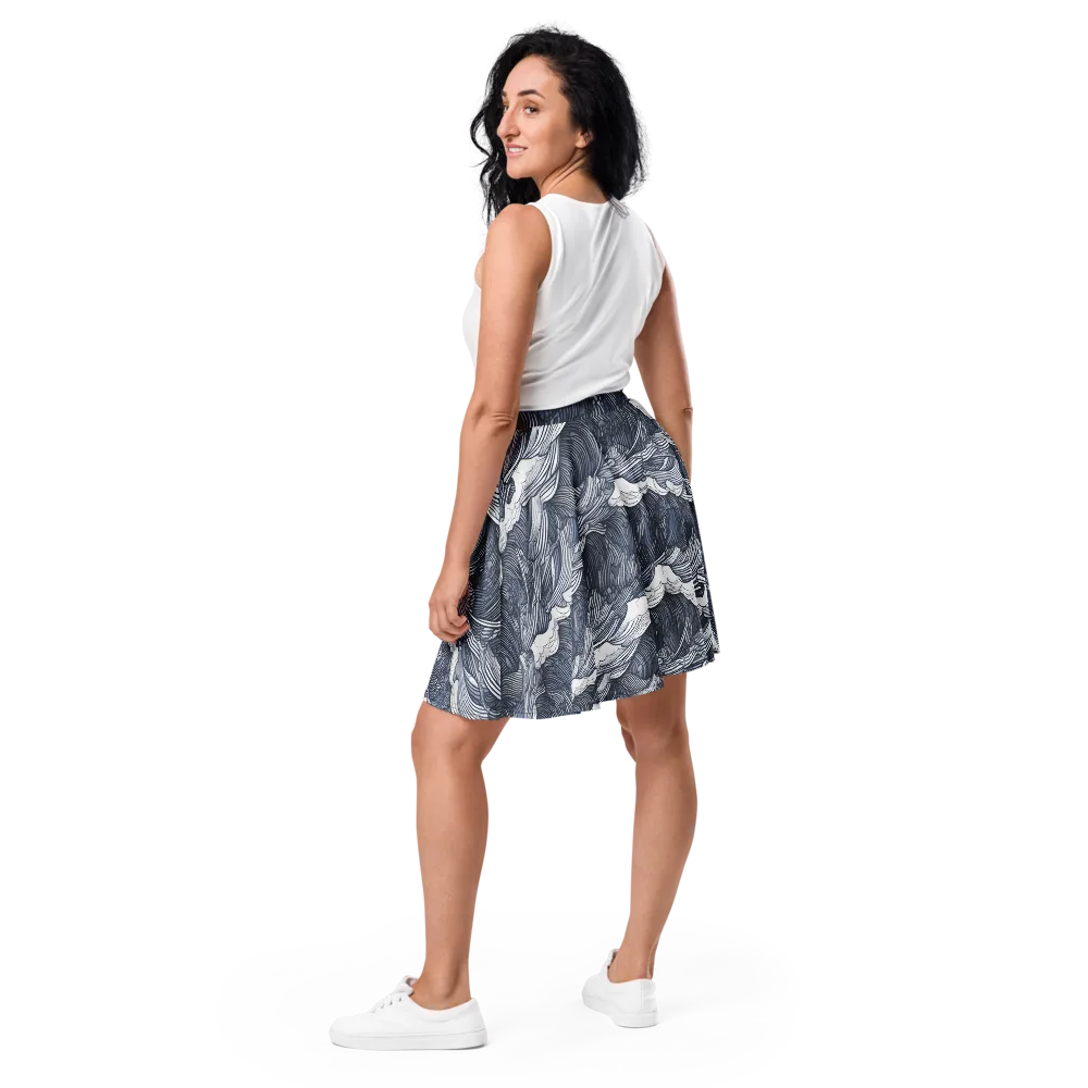 Indigo Swell on Skater Skirt — Back