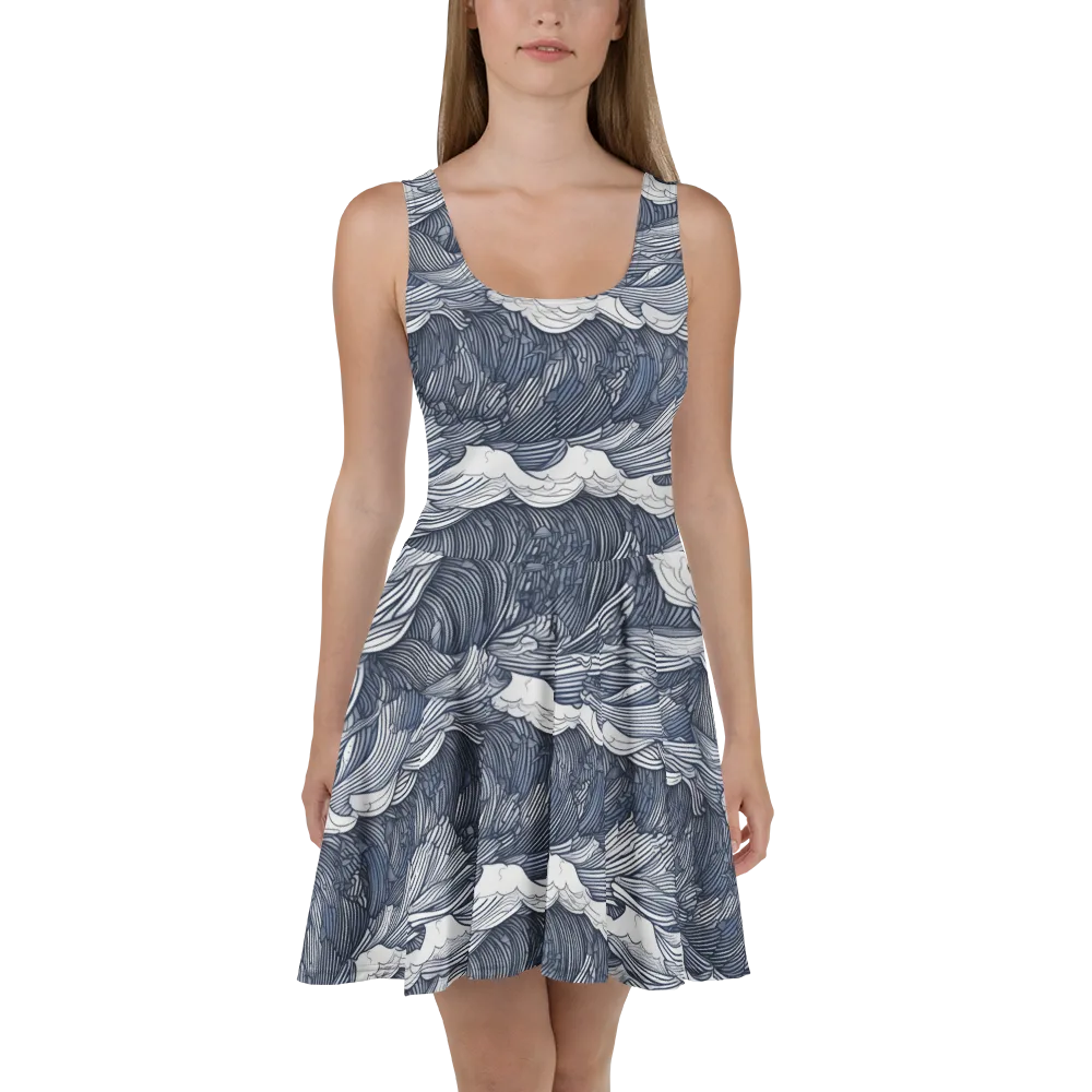 Indigo Swell on Skater Dress — Front