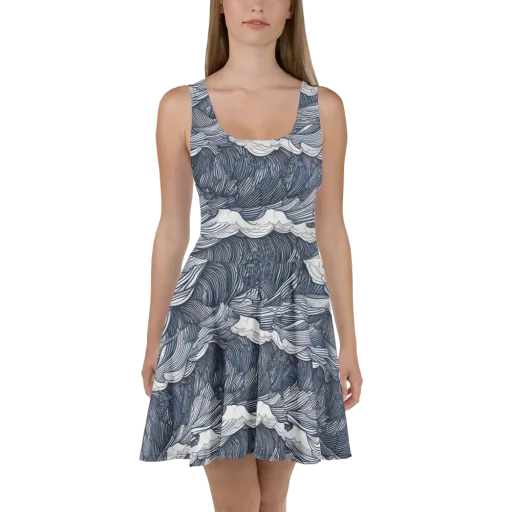 Indigo Swell on a Skater Dress