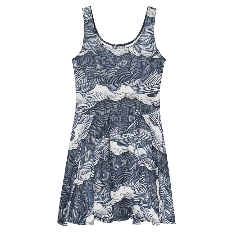 Indigo Swell on Skater Dress — Front
