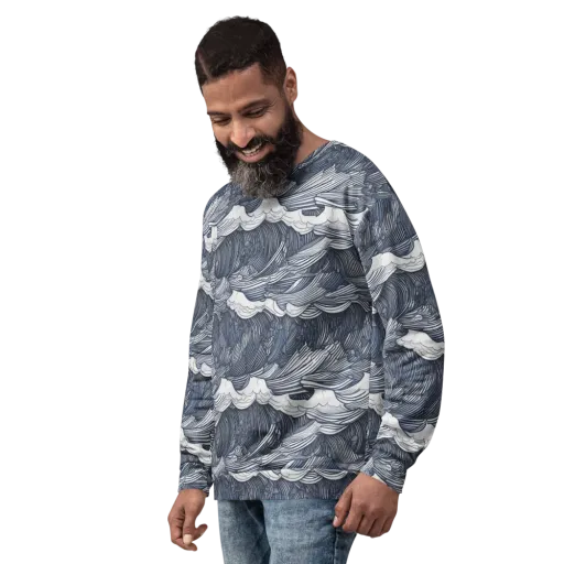 Indigo Swell on a Sweatshirt