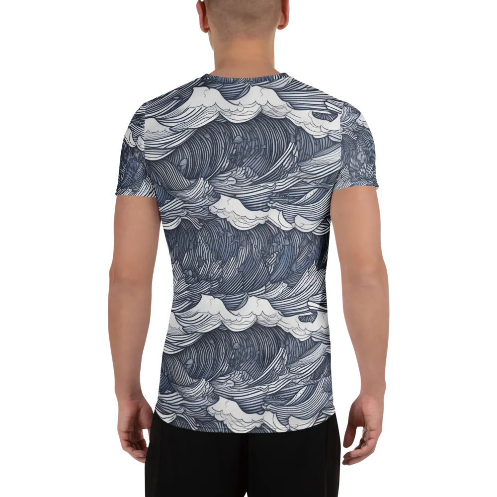 Indigo Swell on Men's Athletic T-Shirt — Back