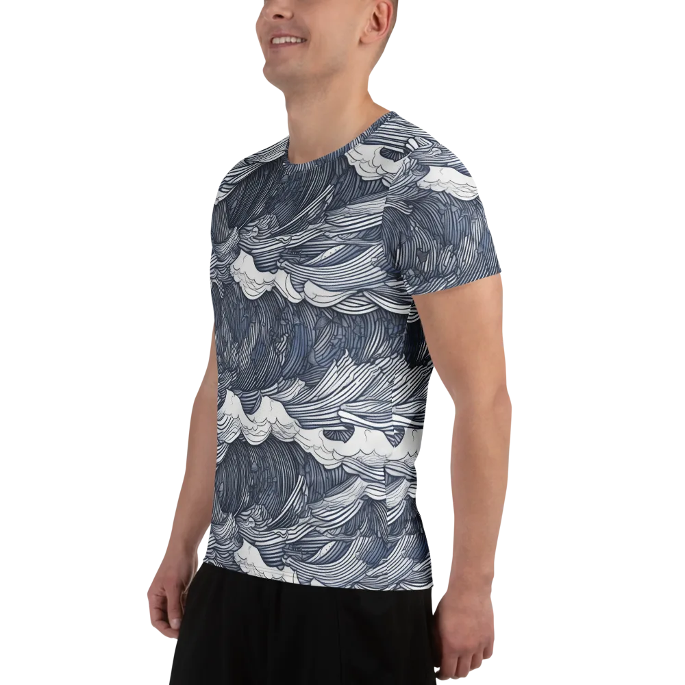 Indigo Swell on Men's Athletic T-Shirt — Left