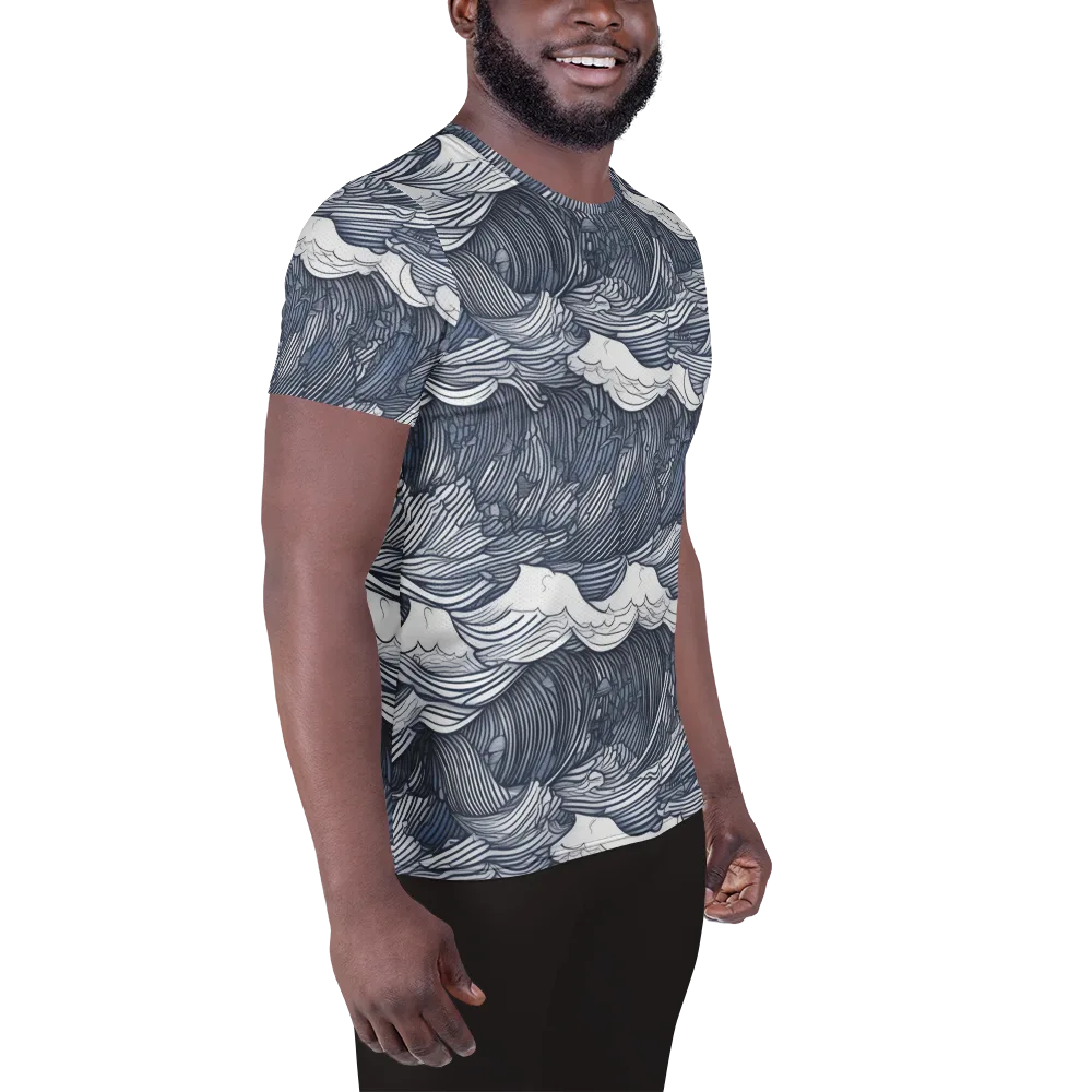 Indigo Swell on Men's Athletic T-Shirt — Right