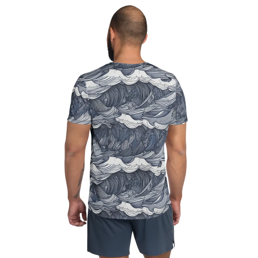 Indigo Swell on Men's Athletic T-Shirt — Back