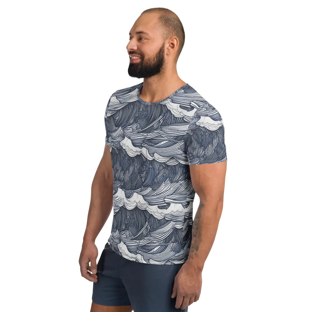 Indigo Swell on Men's Athletic T-Shirt — Left