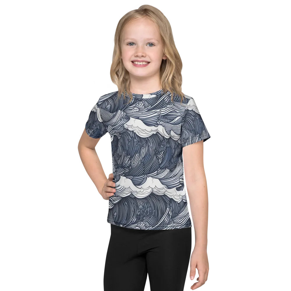 Indigo Swell on Kids Crew Neck T-Shirt — Front