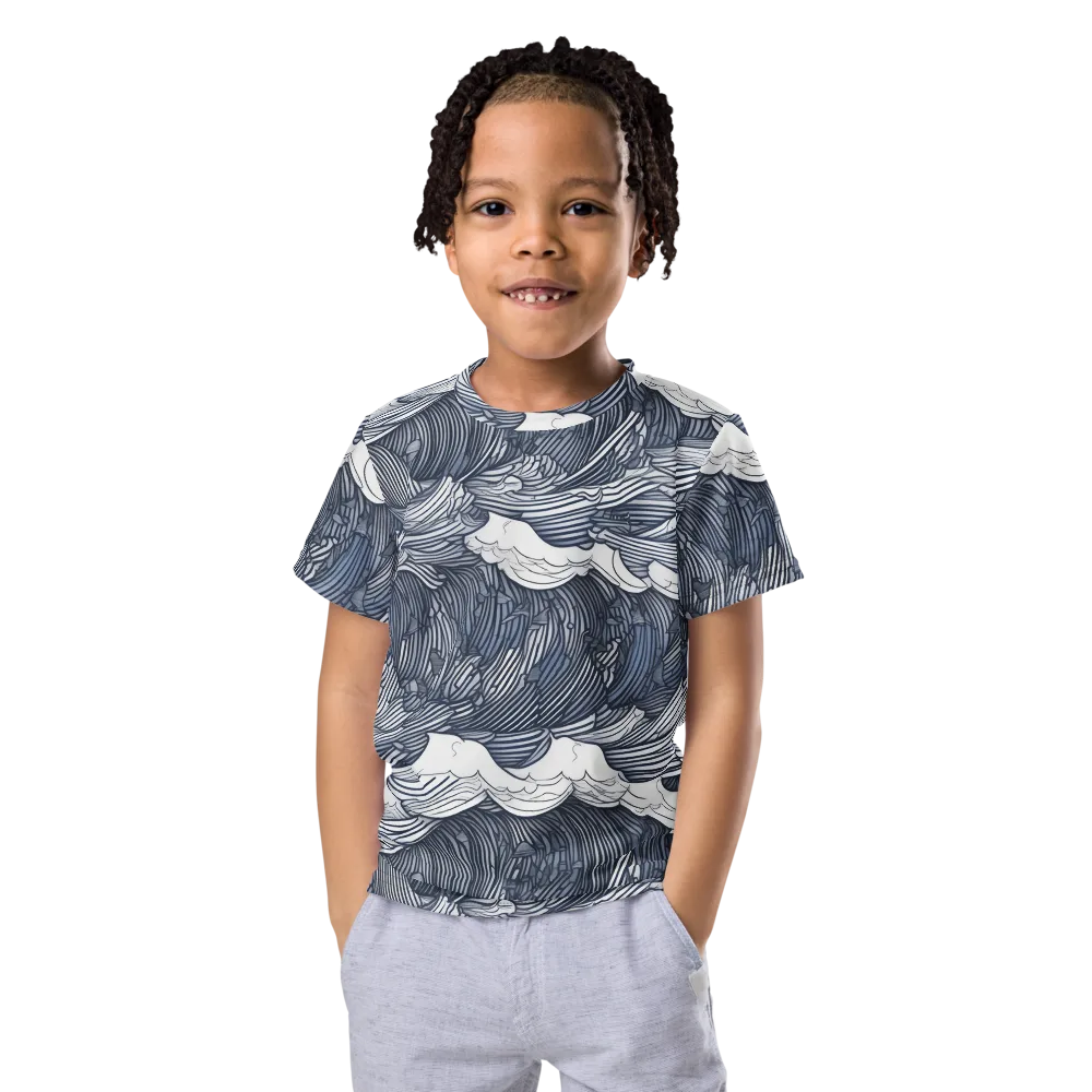 Indigo Swell on Kids Crew Neck T-Shirt — Front