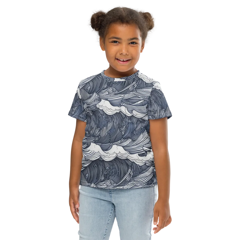 Indigo Swell on Kids Crew Neck T-Shirt — Front