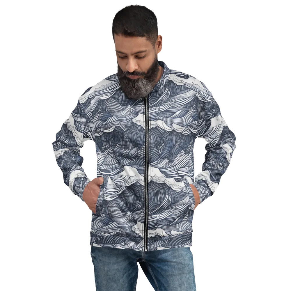 Indigo Swell on Bomber Jacket — Front