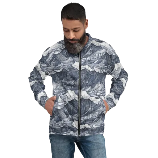 Indigo Swell on a Bomber Jacket