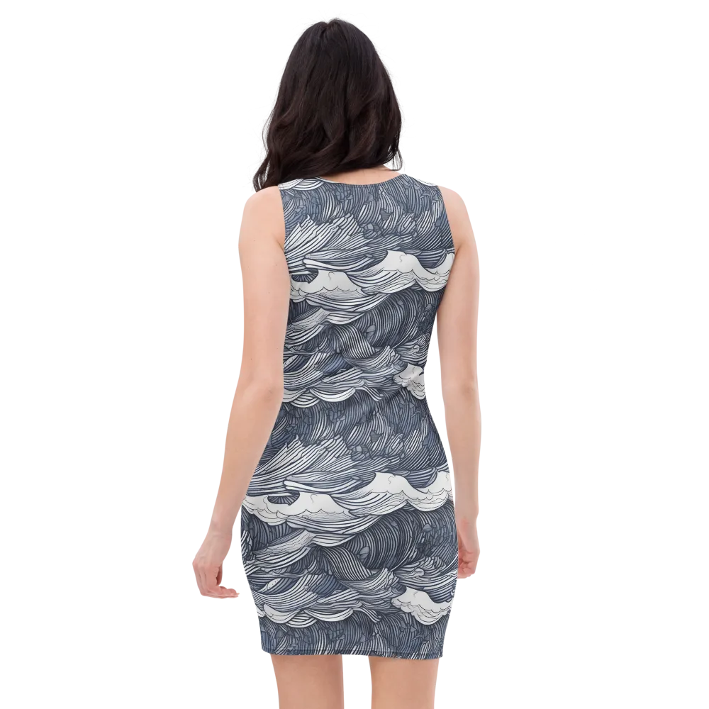 Indigo Swell on Bodycon Dress — Back