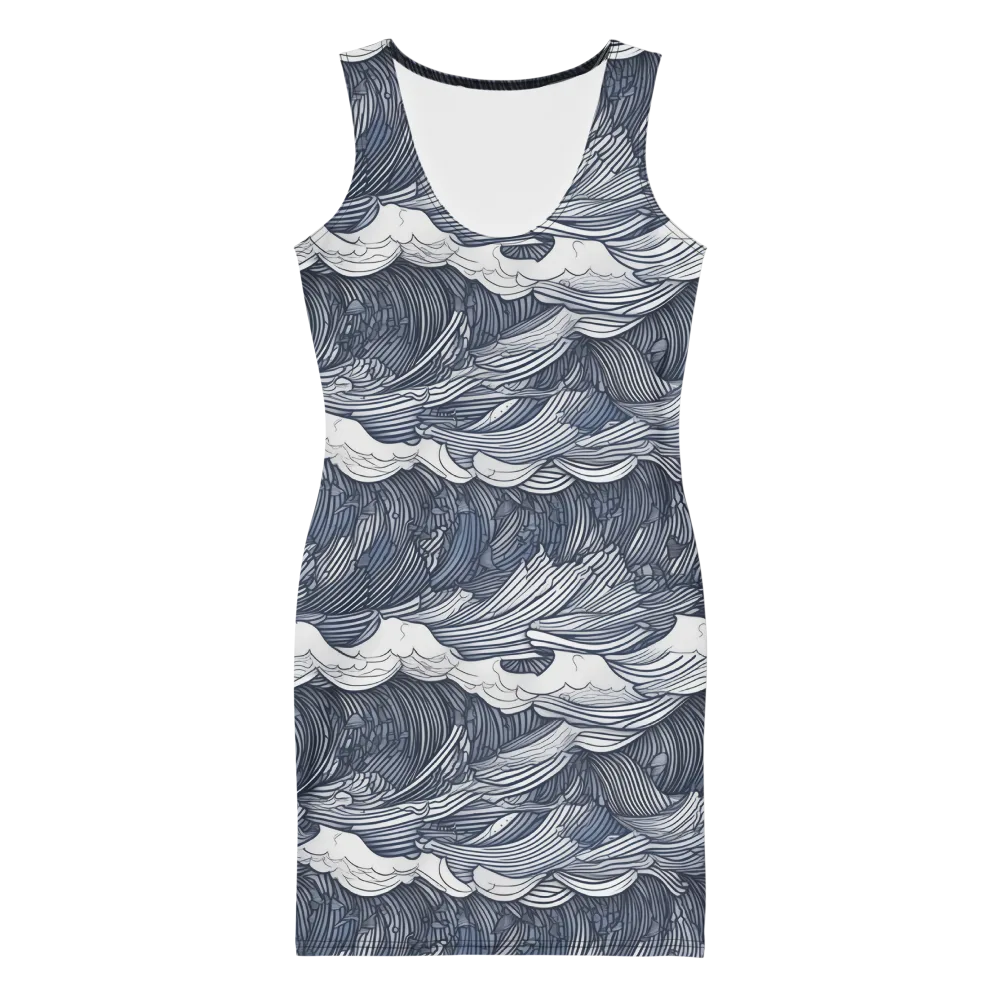 Indigo Swell on Bodycon Dress — Front