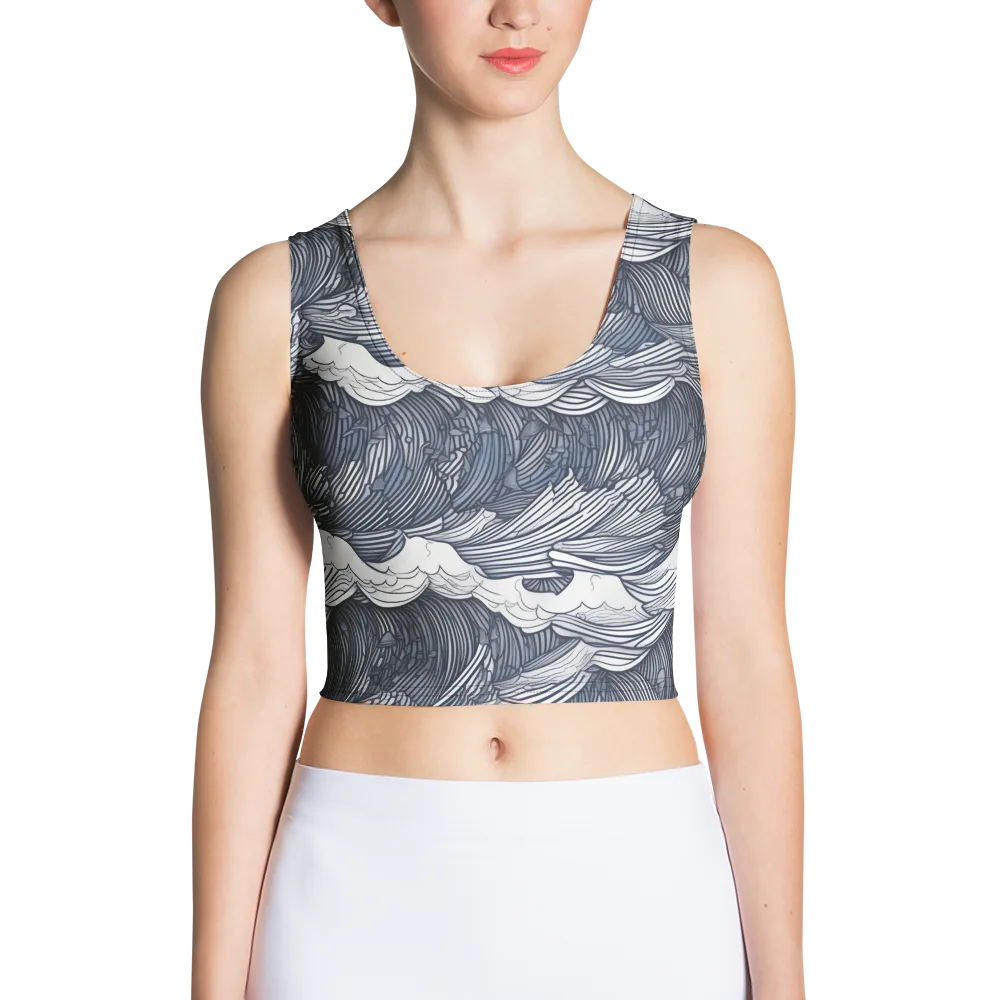 Indigo Swell on Crop Top — Front