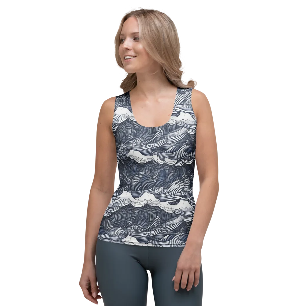 Indigo Swell on Women's Tank Top — Front