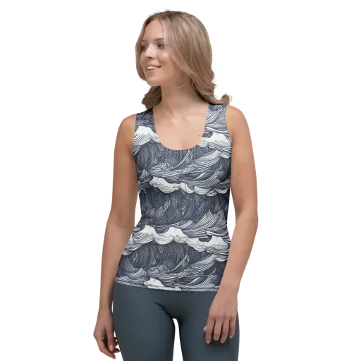 Indigo Swell on a Women's Tank Top