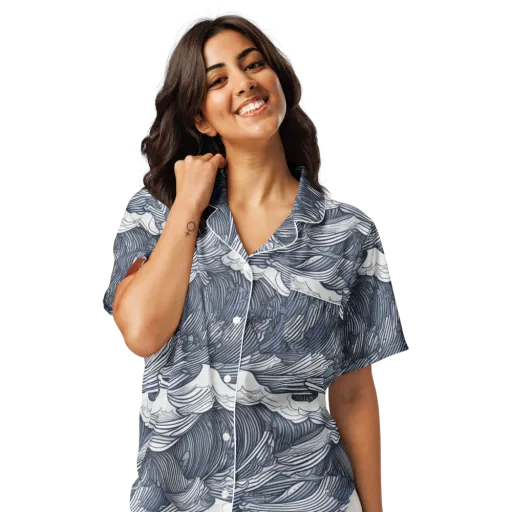 Indigo Swell on a Women's Short Sleeve Pajama Top