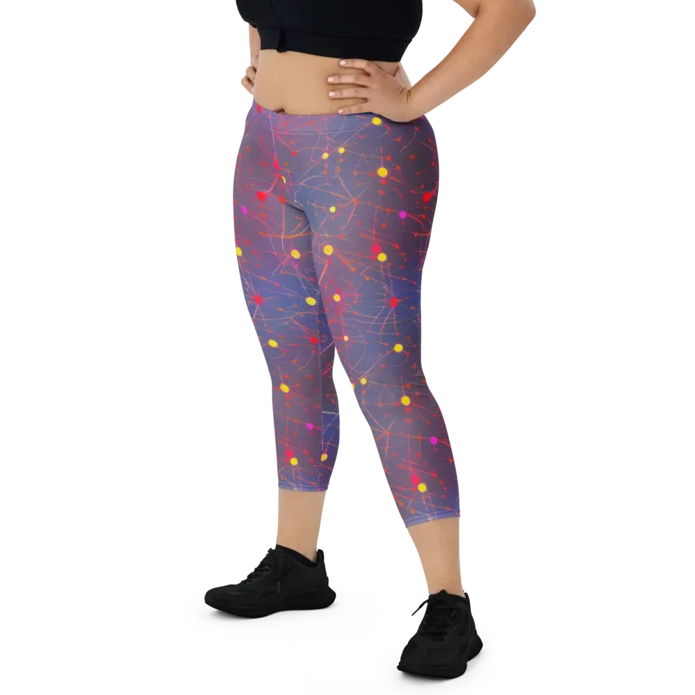Neon Synapse on Capri Leggings — Front
