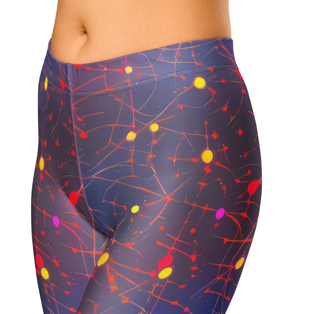 Neon Synapse on Capri Leggings — Zoomed-in