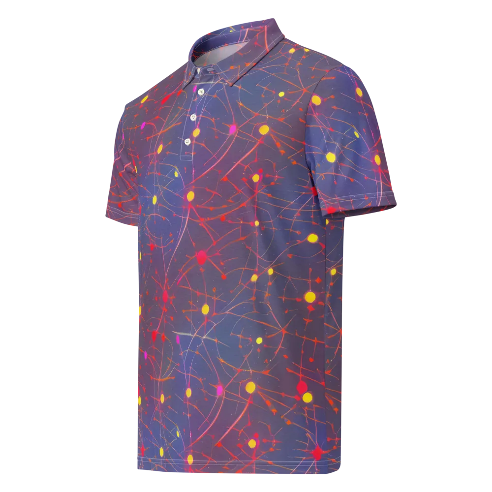 Neon Synapse on Men's Slim Fit Polo Shirt — Left Front