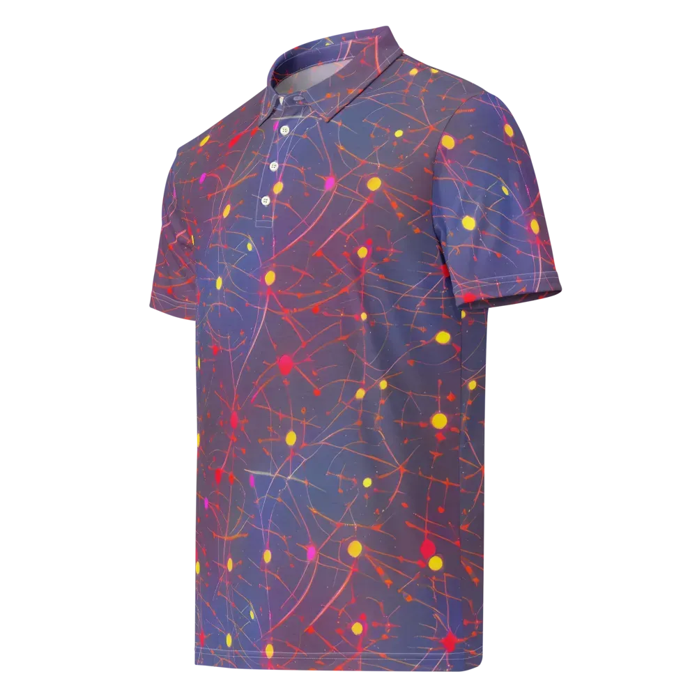 Neon Synapse on Men's Slim Fit Polo Shirt — Left Front