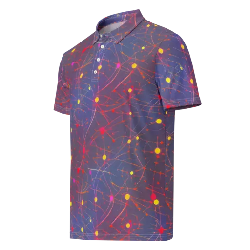 Neon Synapse on a Men's Slim Fit Polo Shirt