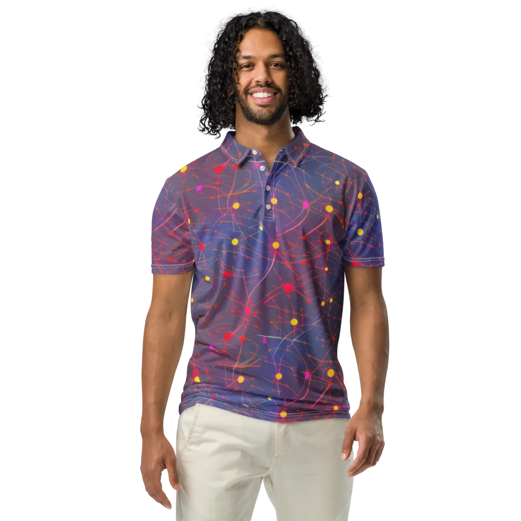 Neon Synapse on Men's Slim Fit Polo Shirt — Front
