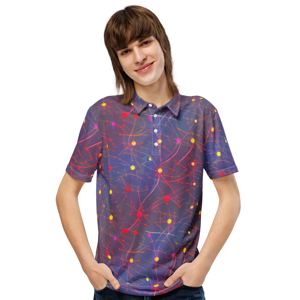 Neon Synapse on Men's Slim Fit Polo Shirt — Front