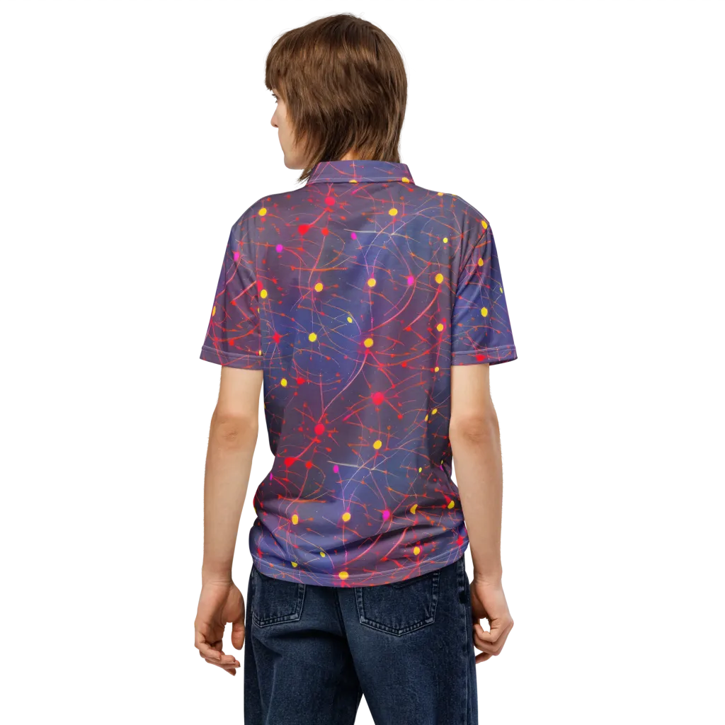 Neon Synapse on Men's Slim Fit Polo Shirt — Back