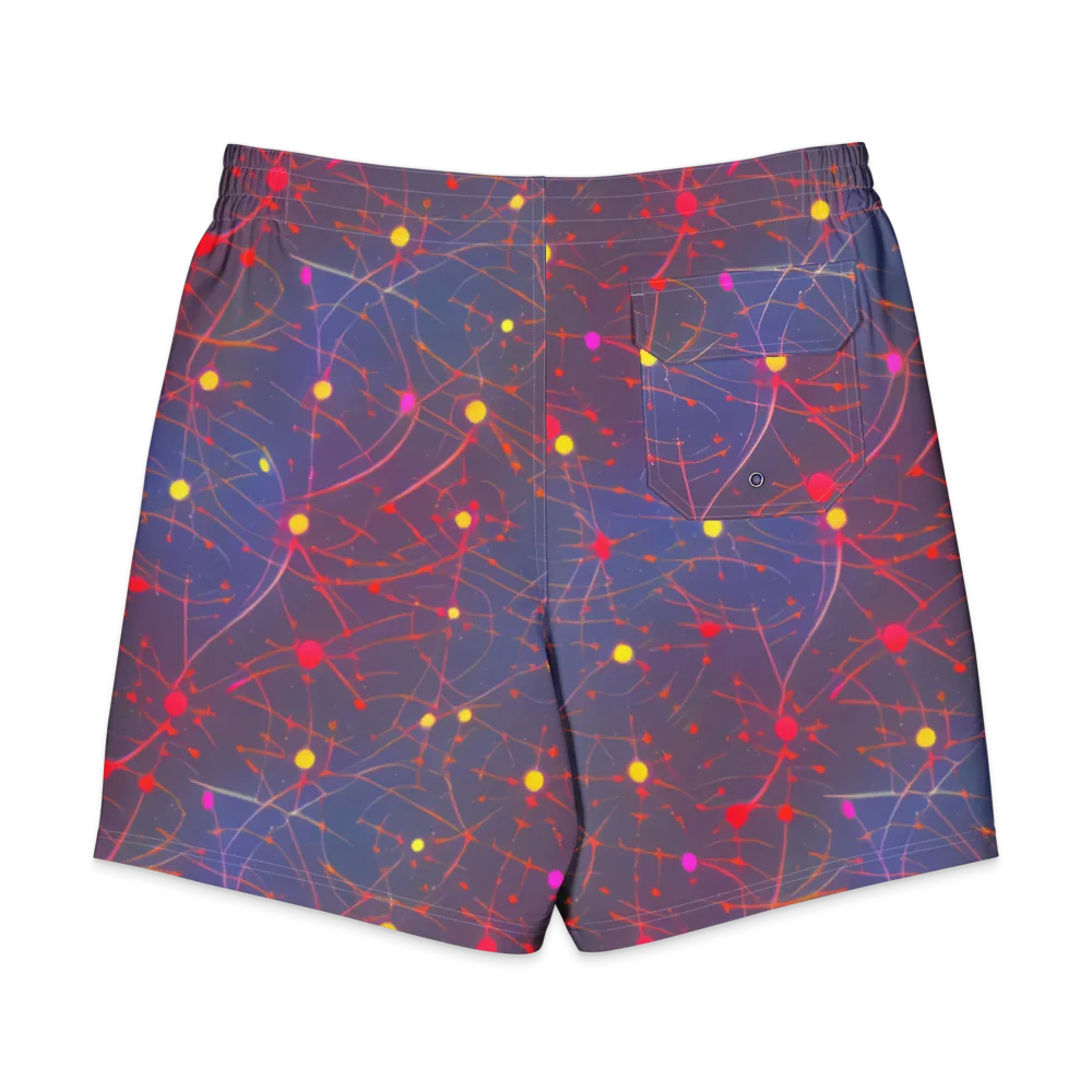 Neon Synapse on Men's Board Shorts — Back