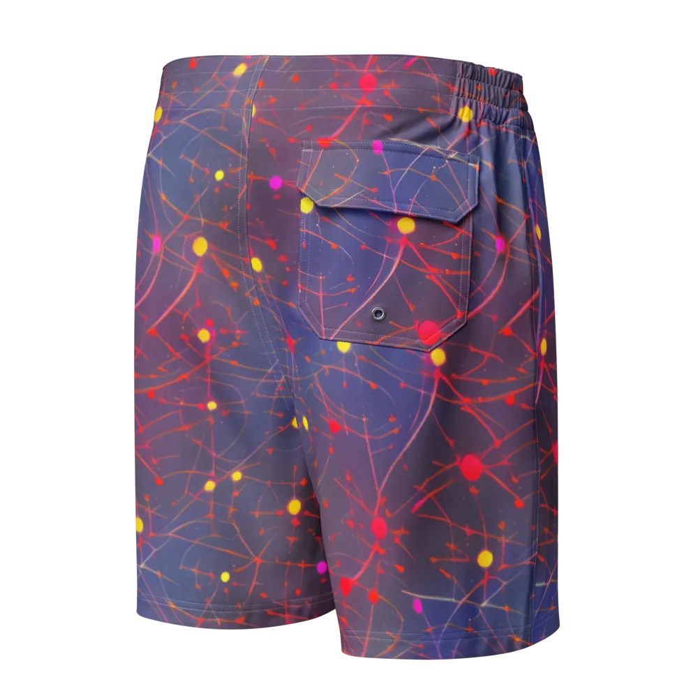 Neon Synapse on Men's Board Shorts — Back