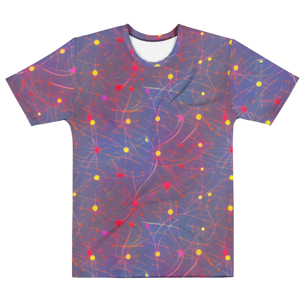 Neon Synapse on Men's Cotton Crew Neck T-Shirt — Front