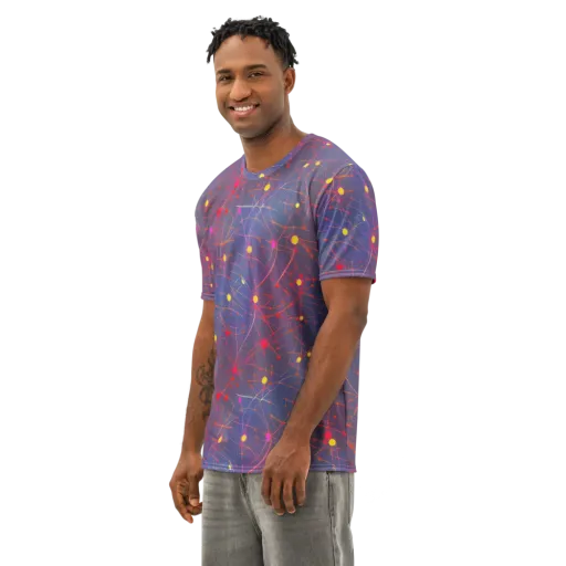 Neon Synapse on a Men's Cotton Crew Neck T-Shirt