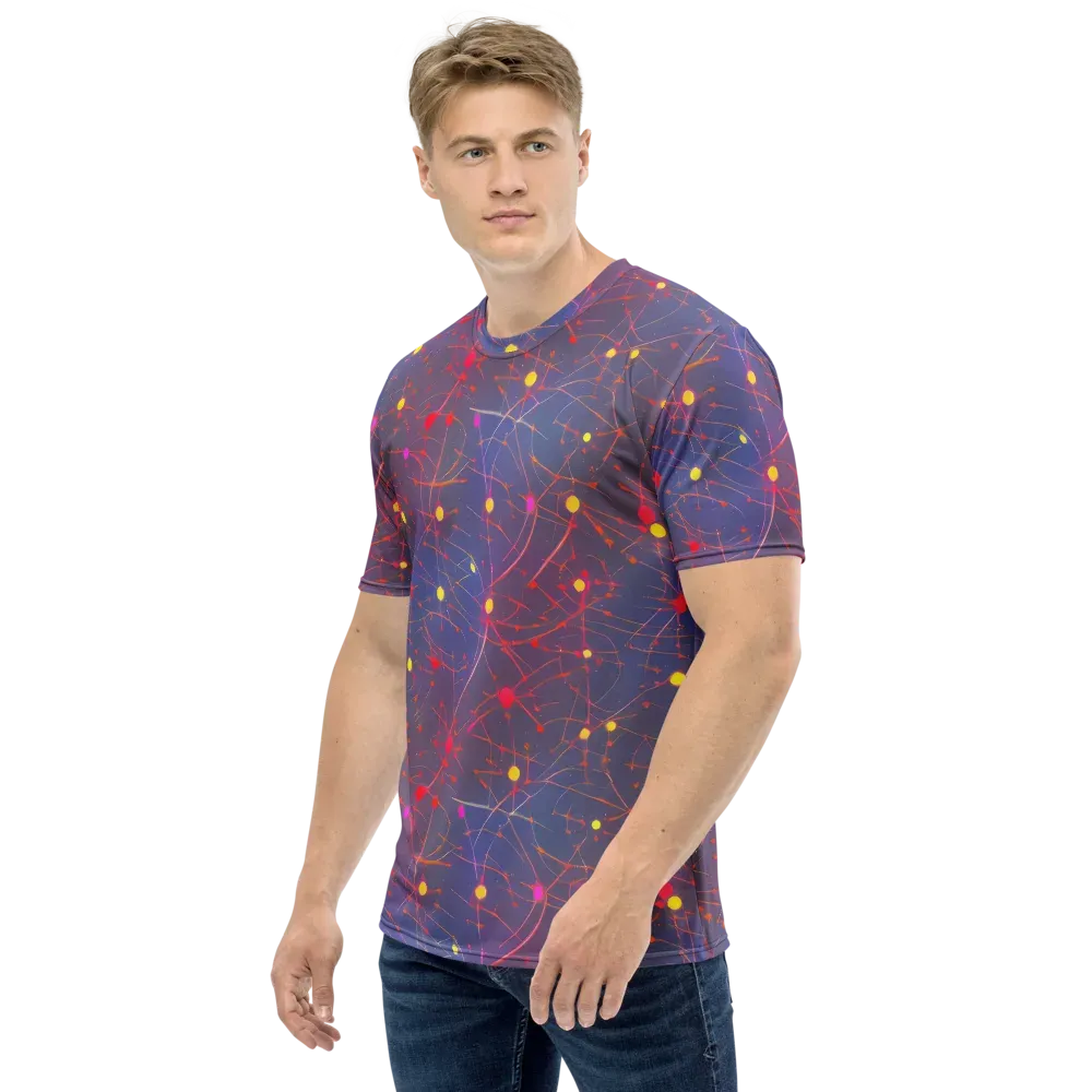 Neon Synapse on Men's Crew Neck T-Shirt — Left
