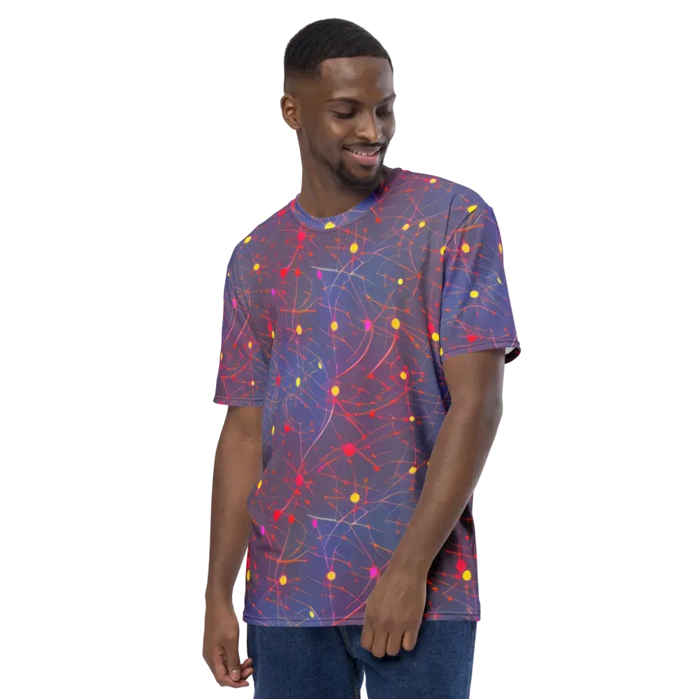 Neon Synapse on Men's Crew Neck T-Shirt — Left
