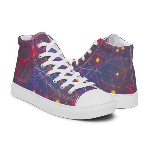 Neon Synapse on a Men's High Top Canvas Shoes