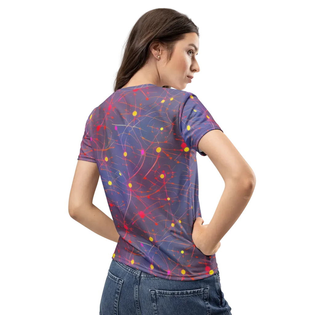 Neon Synapse on Women's Crew Neck T-Shirt — Back