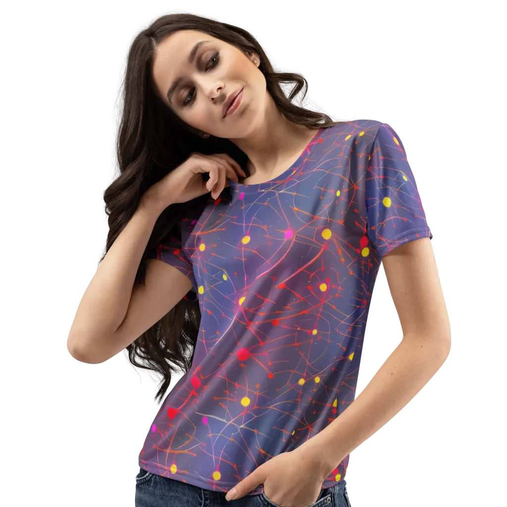 Neon Synapse on Women's Crew Neck T-Shirt — Left Front