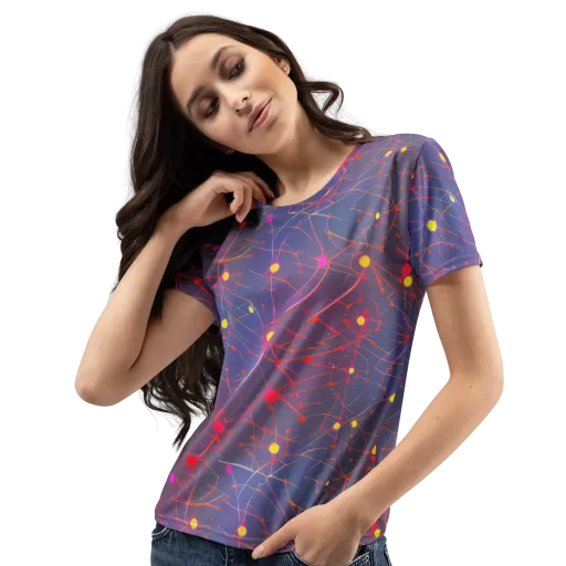 Neon Synapse on a Women's Crew Neck T-Shirt