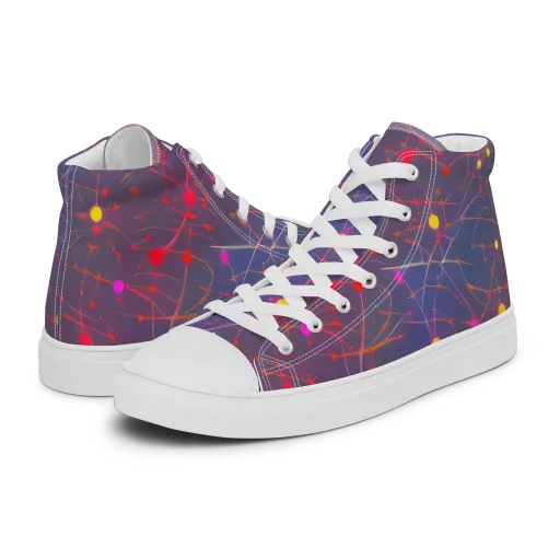 Neon Synapse on a Women's High Top Canvas Shoes