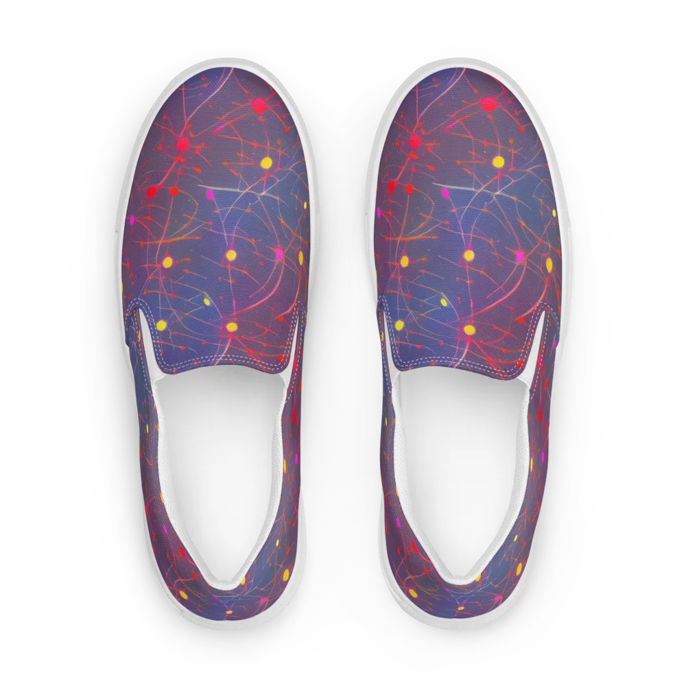 Neon Synapse on Men's Slip-On Canvas Shoes — Front