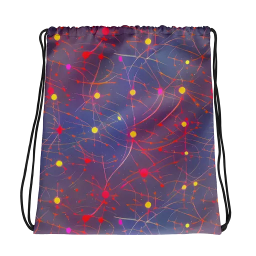 Neon Synapse on a Drawstring Bag