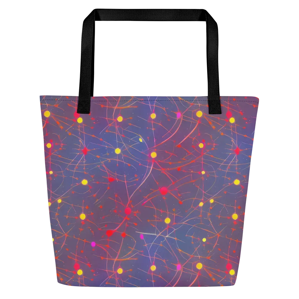 Neon Synapse on Large Tote Bag W/ Pocket — Front