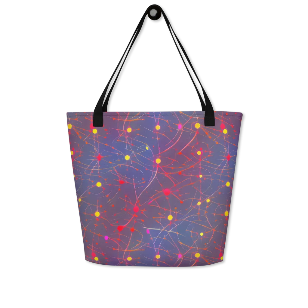 Neon Synapse on Large Tote Bag W/ Pocket — Front