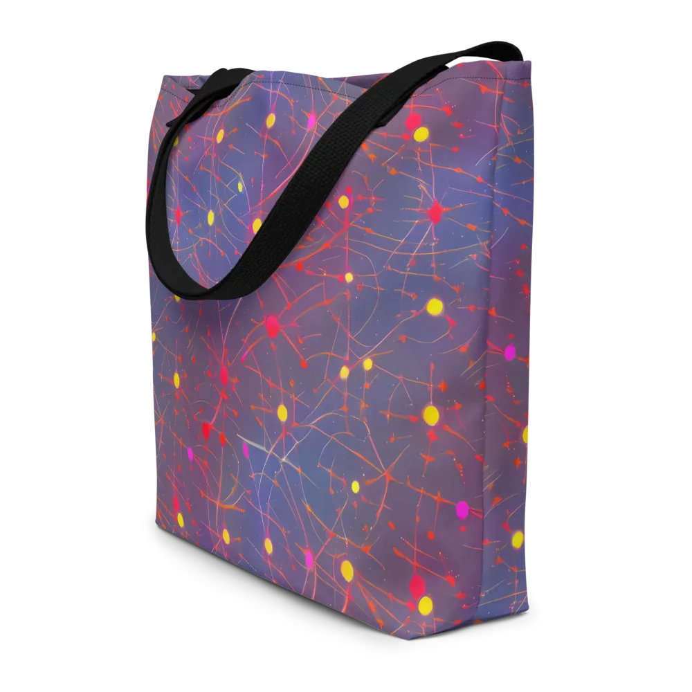 Neon Synapse on Large Tote Bag W/ Pocket — Front