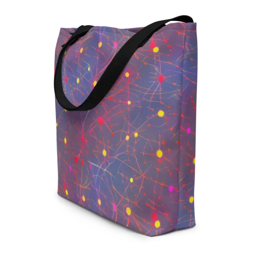 Neon Synapse on a Large Tote Bag W/ Pocket