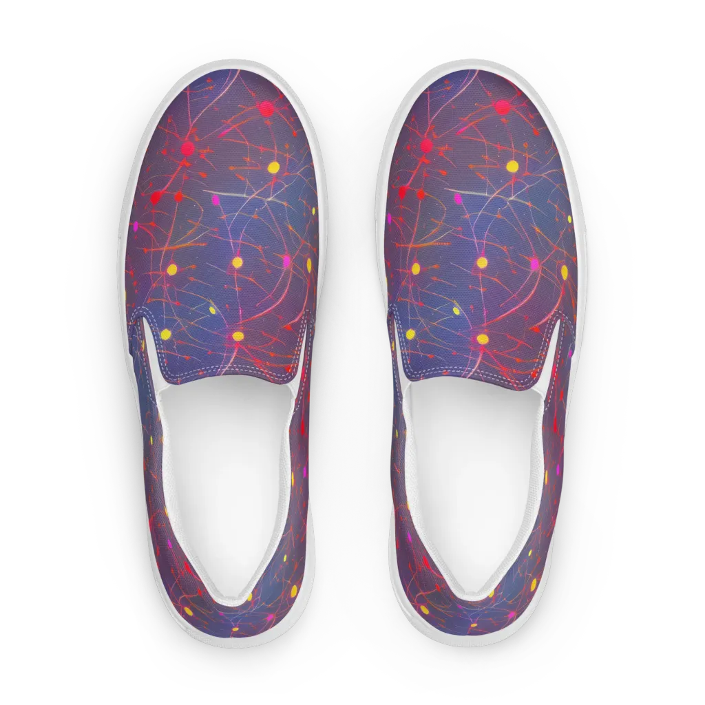 Neon Synapse on Women's Slip-On Canvas Shoes — Front