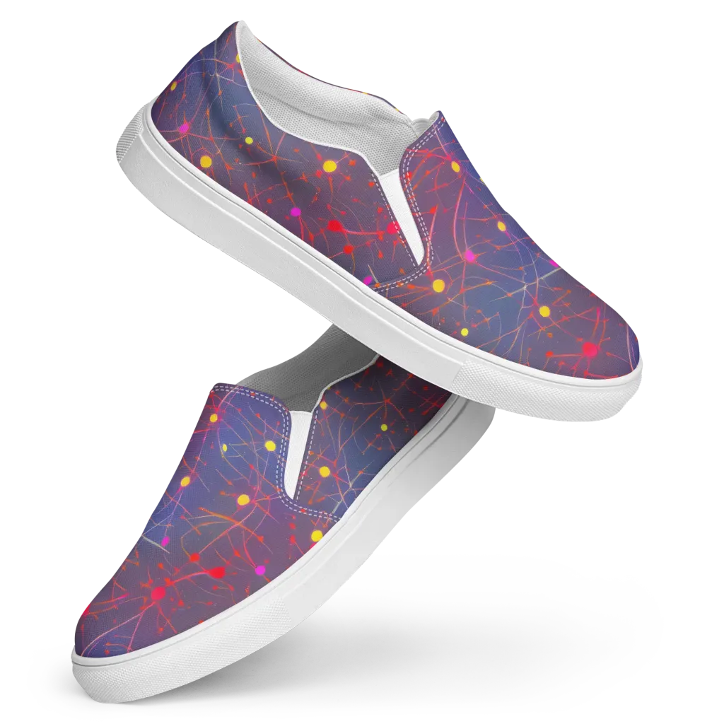 Neon Synapse on Women's Slip-On Canvas Shoes — Front