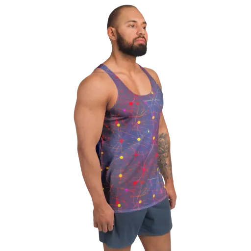 Neon Synapse on a Men's Tank Top