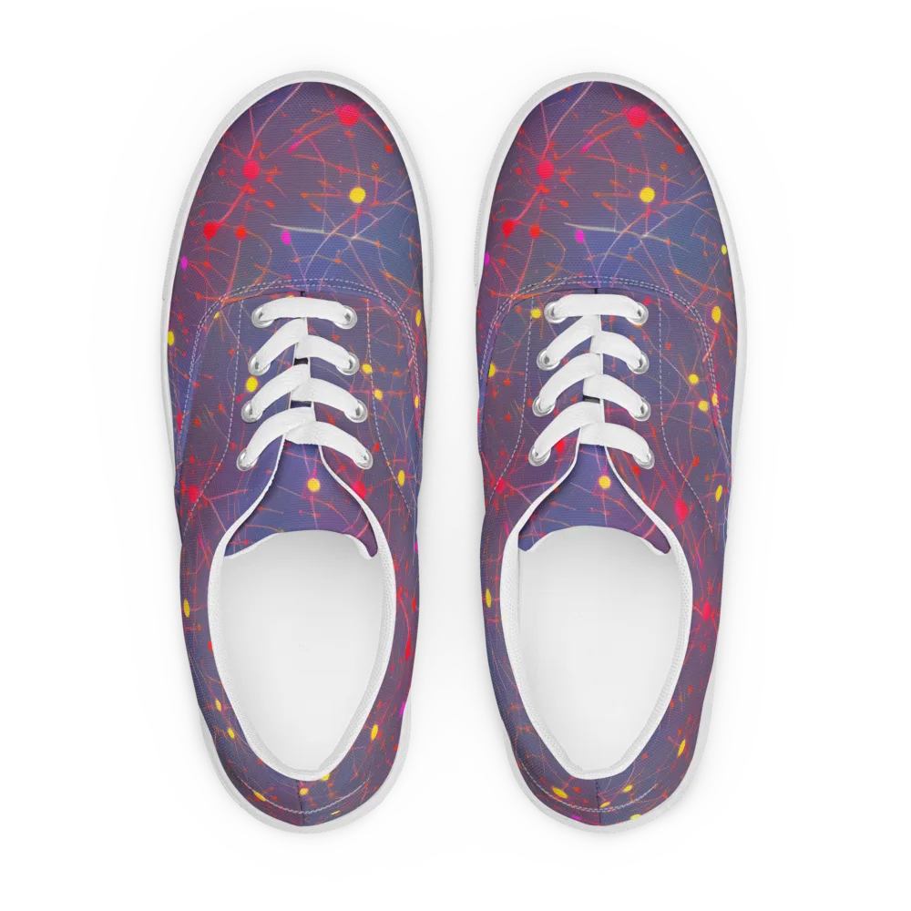 Neon Synapse on Men's Lace-Up Canvas Shoes — Front